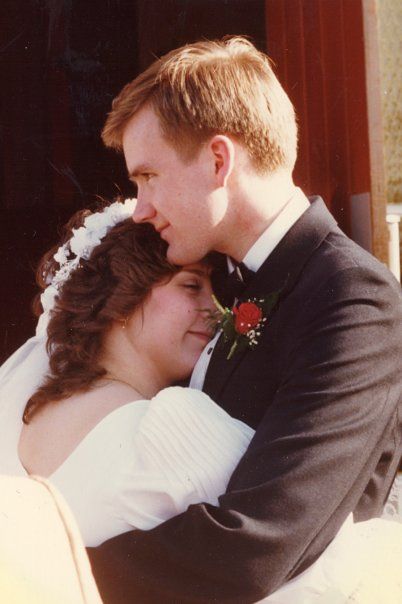 A quiet moment on our wedding day - 30 years ago!