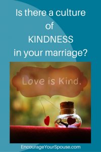 is there a culture of kindess in your marriage - how do you do kindness in a marriage?