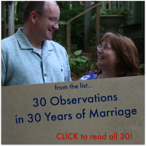 30 Observations in 30 Years of Marriage The List