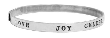 Nelle and Lizzy Words to Live By Encouragement Silver Bracelet