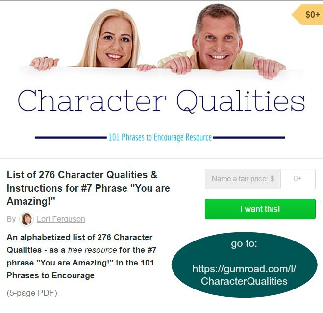 encourage your spouse with appreciation - what character qualities do you admire? - Make a list!