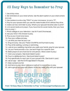 23 easy ways to remember to pray