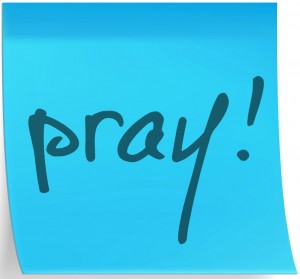 sticky notes to remember to pray