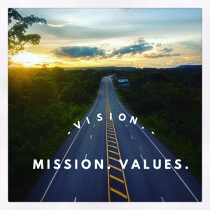 talk about time - use your vision, mission and values
