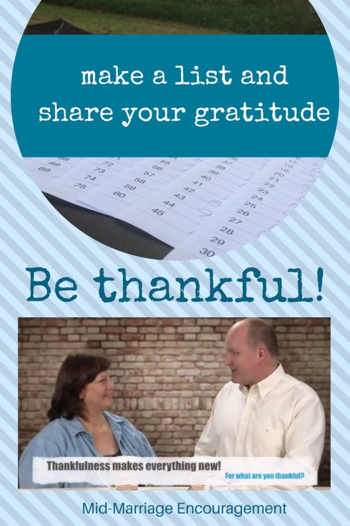 be thankful and share your gratitude - make a list